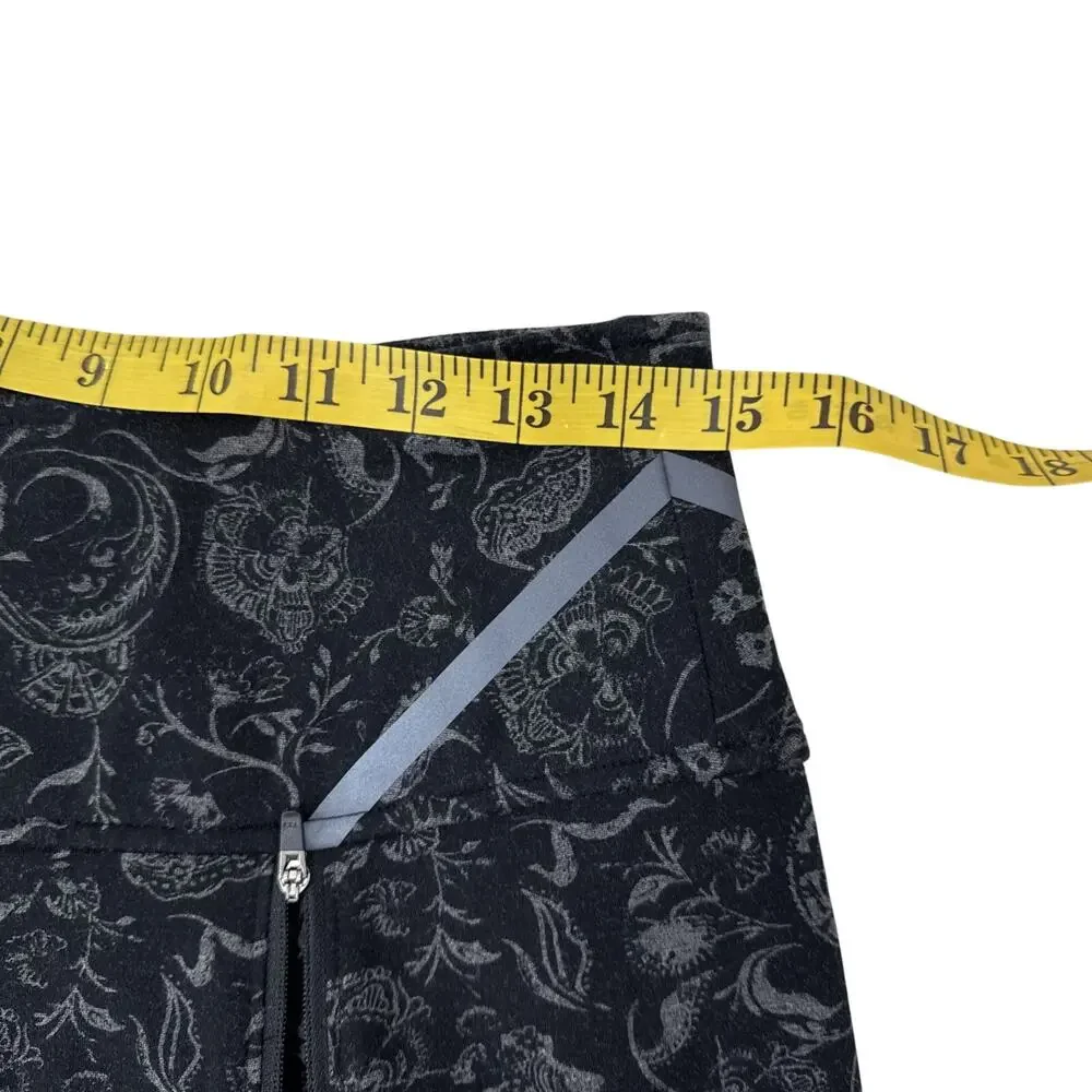 Title 9 Black Gray Floral Printed Skirt Zip Pleat Tennis Pickleball Skirt Sz‎ S